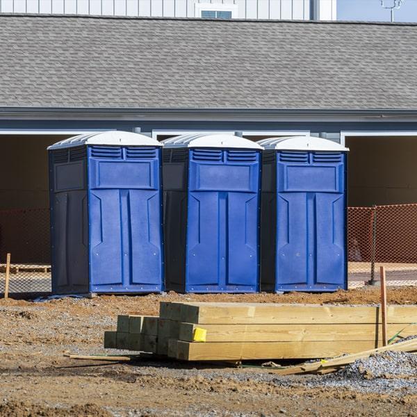 Heavy-duty construction site porta potty in Brentwood, California